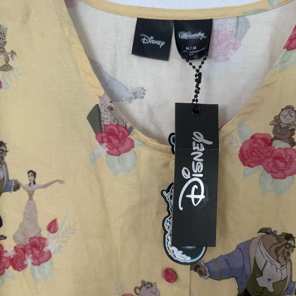 Women's Disney x Cakeworthy Beauty and the Beast Puffy Sleeve Dress size M NWT - Picture 10 of 11